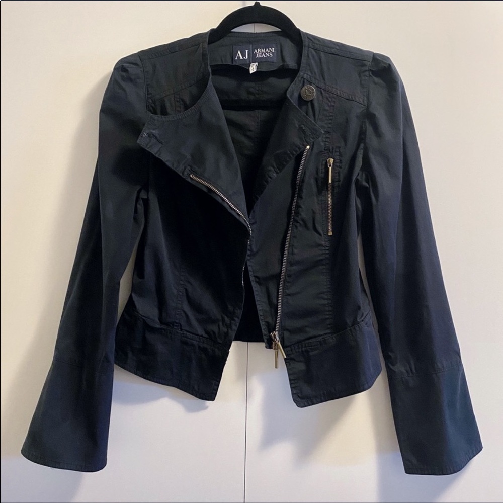 Armani Jeans Black Cropped Jacket US 8 or Small